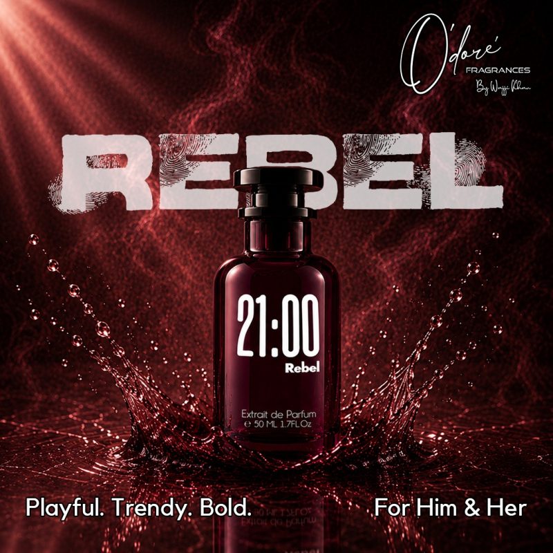 21:00 Rebel perfume inspired by 9pm Rebel 50ml bottle by Odore Fragrances